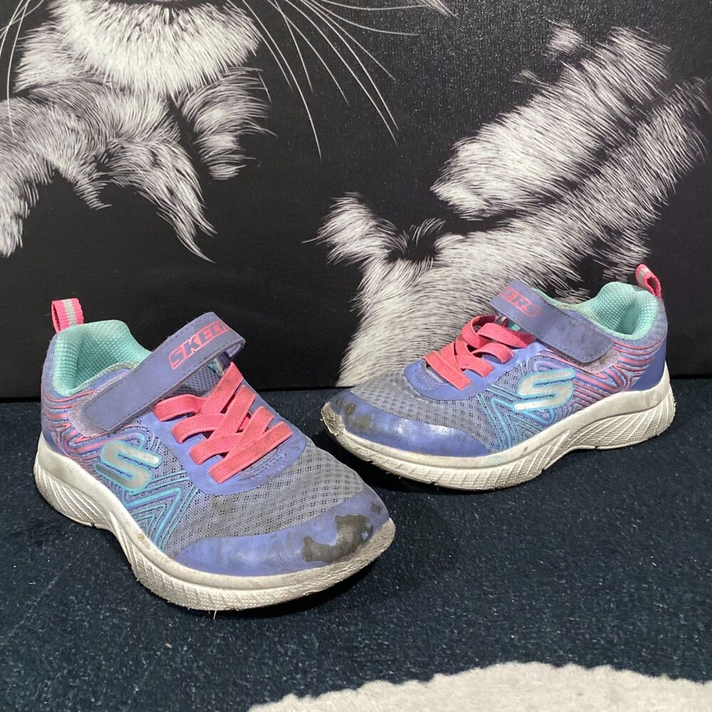 Skechers Microspec Plus Swirl Sweet 303535L-PWMT Athletic Shoes Girls 13 Purple